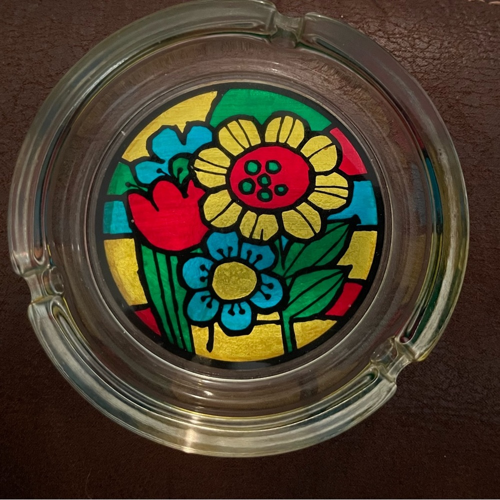 Vintage Flower Power Ashtray